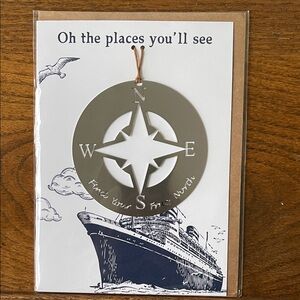 Silver Compass Ornament and Card